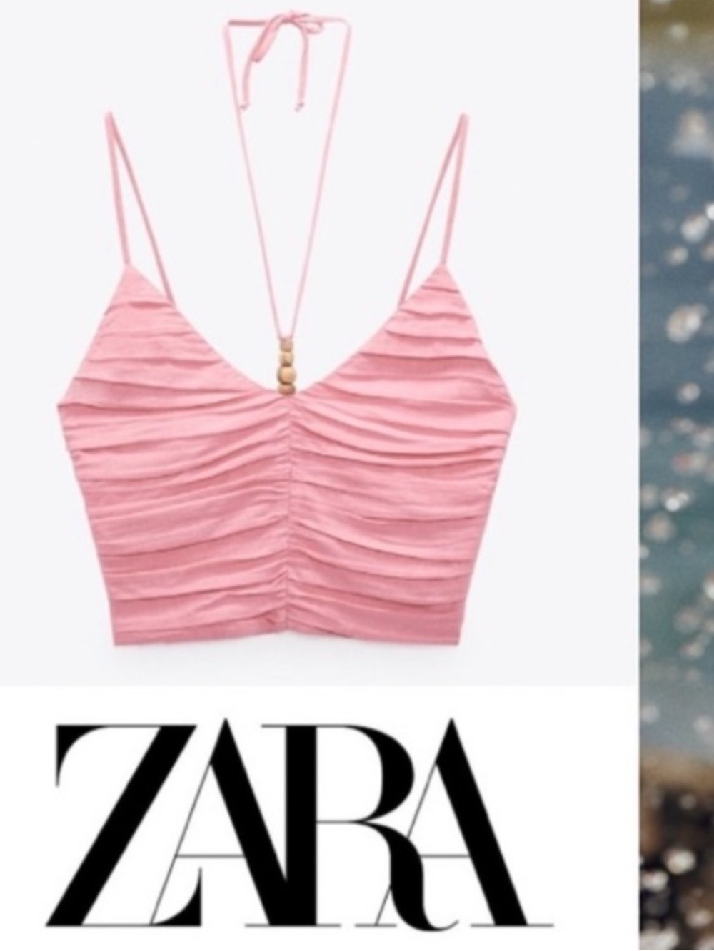 Zara Ruched Pink Crop Top